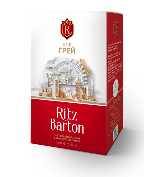 Чай Ritz Barton Ерл Грей чорний байховий 90 г (4820279611310) 000080094 фото