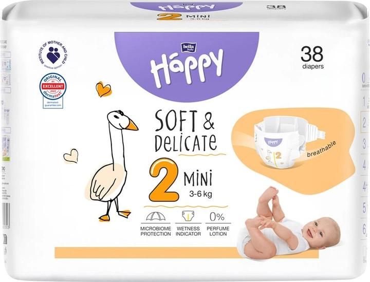 Підгузки Bella Baby Happy Soft & Delicate Mini 3-6 кг 38 шт (5900516605353) В00310616 фото