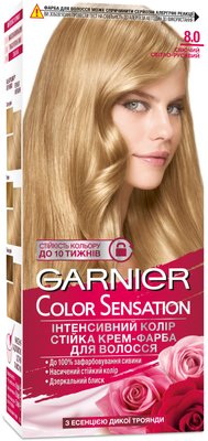 Фарба для волосся Garnier Color Sensation 8.0 Сяючий світло-русявий 110 мл (3600541135901) 20189     фото