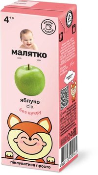 Сік Малятко Яблуко 200 мл (4820123510561) В00148250 фото