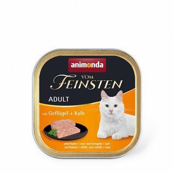 Корм влажный Vom Feinsten Adult with Poultry Veal для кошек с птицей и телятиной 100 г (4017721832007) S1111171464 фото