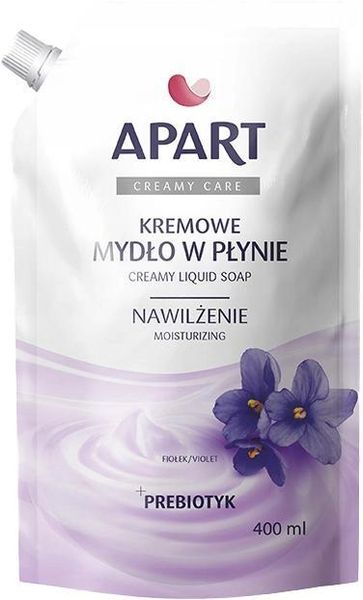 Мыло Apart Natural Creamy Care жидкое кремовое рефил фиолетовое 400 мл (5900931022971) 000077196 фото