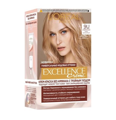 Фарба для волосся L'Oreal Paris Excellence Crème Universal Nudes 9U Універсальний дуже світло-русявий 192 мл (3600523998746) В00294697 фото