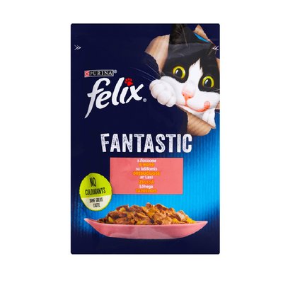 Вологий корм Felix Sensations для котів з лососем в соусі 85 г (7613039832912) 000071586 фото