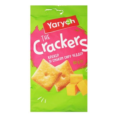 Печиво Yarych Крекер зі смаком сиру чедер 80 г. (4820154483384) 000029631 фото