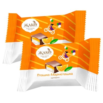Упаковка цукерок Жако Пташка Мармелашка зі смаком апельсину 2 кг .(4820177032439) 000073008 фото