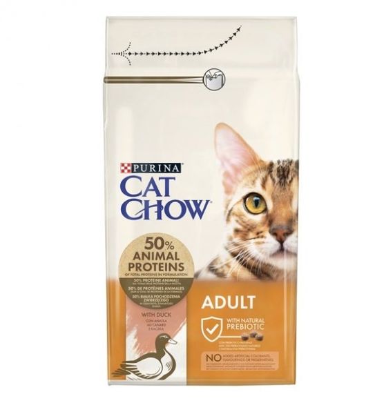 Сухой корм Cat Chow Adult для взрослых кошек с уткой 1.5 кг (7613035394117) 000062270 фото