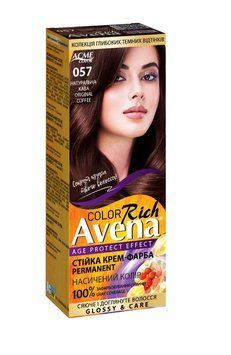 Стойкая крем-краска для волос Avena Rich Color №057 Натуральный кофе 133 мл (4823115502582) AD111 фото