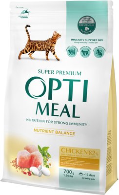 Сухой корм Optimeal для кошек со вкусом курицы 700 г. (4820215364676) 000064966 фото