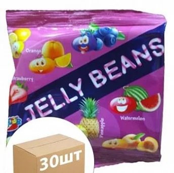 Желейні цукерки "Jelly Beans" зі смаків фруктів 20г уп. 30 шт. (4823102700182) 000074131 фото