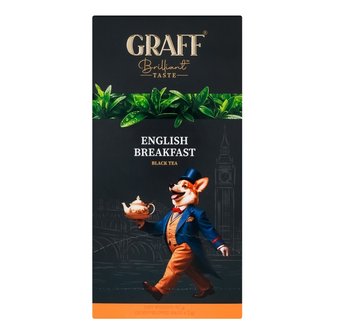 Чай Graff English Breakfast чорний байховий 20 пак (4820279610139) 000079506 фото