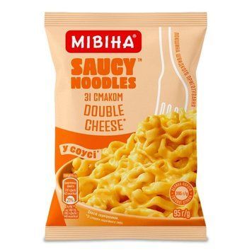 Лапша Мивина Saucy noodles со вкусом двойного сыра быстрого приготовления 95 г (8445292248563) 000090192 фото