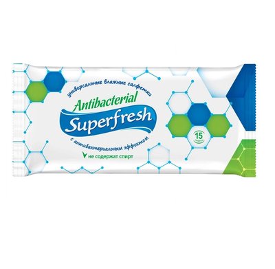 Влажные салфетки Super Fresh Антибактериальные, 15 шт (4823071630497) В00193594 фото