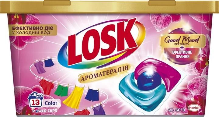 Капсулы для стирки Losk Power Caps Ароматерапия Эфирные масла и аромат Малазийский цветок 13 шт (9000101803112) В00313477 фото