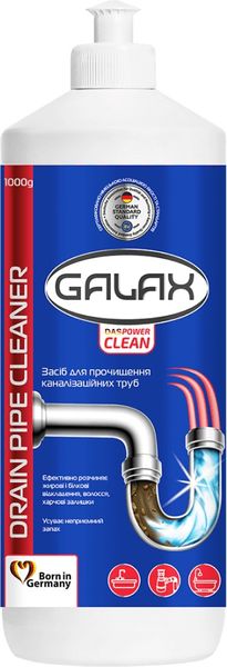 Засіб для прочищення каналізаційних труб Galax das Power Clean 1 л (4260637720153) В00299491 фото