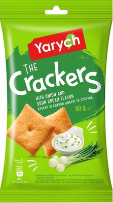 Печиво Yarych Крекер зі смаком цибулі та сметани 80 г. (4820154483841) 000028897 фото