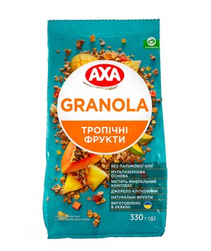 Гранола AXA хрустка з тропічними фруктами 330 г (4820237692528) 000078699 фото