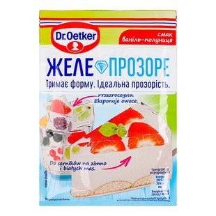 Желе Dr.Oetker со вкусом ваниль-клубника прозрачное 72 г (5900437028002) 000079383 фото