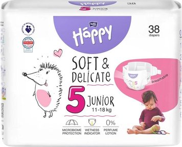 Підгузки Bella Baby Happy Soft & Delicate Junior 11-18 кг 38 шт (5900516605513) В00310618 фото
