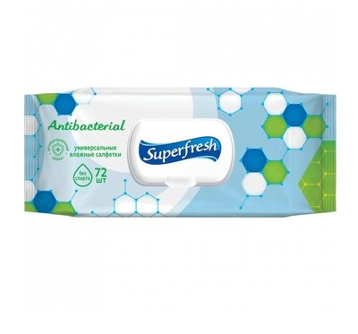 Влажные салфетки Superfresh Antibacterial с клапаном 72 шт. (4823071630510) В00143833 фото