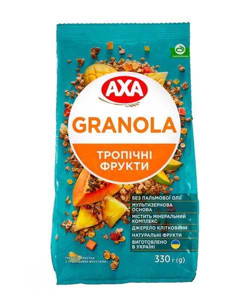 Гранола AXA хрустка з тропічними фруктами 330 г (4820237692528) 000078699 фото