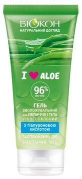 Зволожувальний гель для обличчя та тіла Біокон універсальний I love aloe 200 мл (4823110301098) В00288326 фото