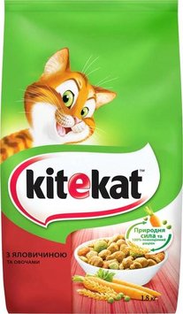 Сухой корм Kitekat для кошек с говядиной и овощами 1.8 кг (5900951137877) 000074633 фото