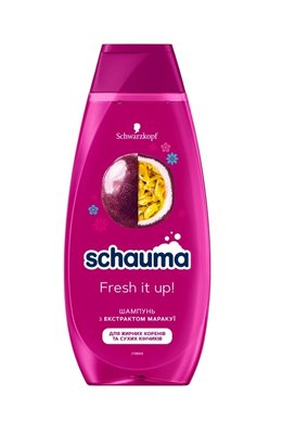 Шампунь Schauma Fresh it up! з екстрактом маракуї для жирних коренів та сухих кінчиків 400 мл (3838824293813) В00018670 фото