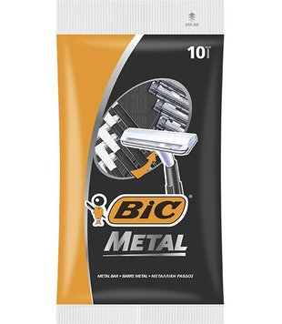 Набір бритв Bic Metal без змінних катриджів 10 шт (3086126636481) В00149070 фото