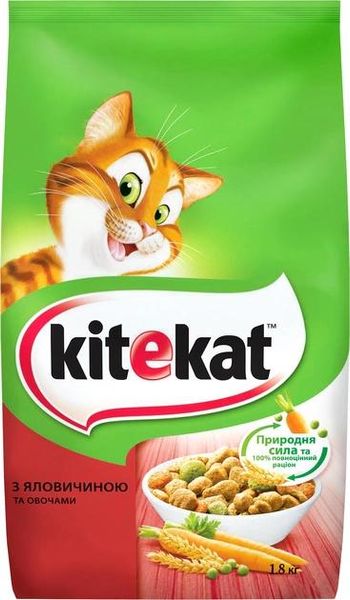 Сухой корм Kitekat для кошек с говядиной и овощами 1.8 кг (5900951137877) 000074633 фото