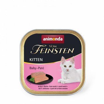 Корм влажный Vom Feinsten Kitten Baby-Pat&eacute; для котят Беби-пате с птицей 100 г (4017721832076) S1111171462 фото