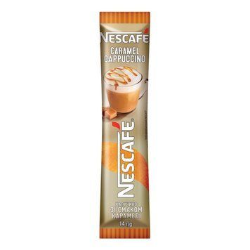 Напій кавовий Nescafe Caramel cappuccino розчинний зі смаком карамелі 20 х 14г. (8445291573338) 000080632 фото