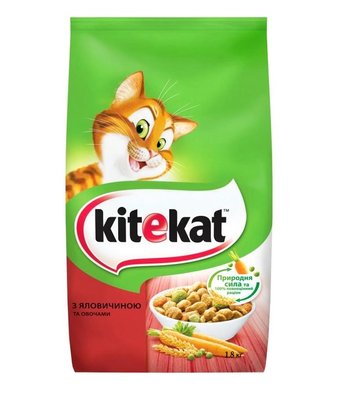 Сухий корм Kitekat для котів з яловичиною та овочами 1.8 кг (5900951137877) 000074633 фото