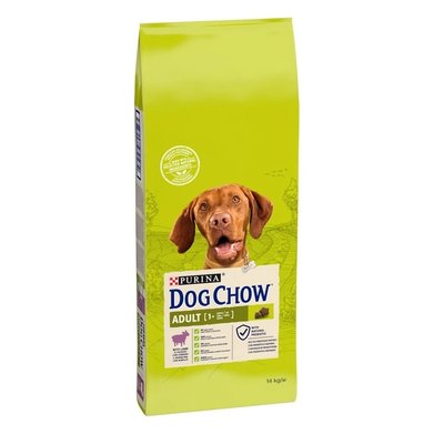 Сухий корм для дорослих собак Dog Chow Adult з ягням 14 кг (7613034487636) 000030025 фото