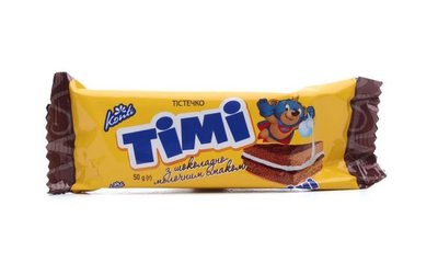 Тістечко Konti Tімі бісквітне з шоколадно-молочним смаком 50 г (4823088601992) 000063708 фото