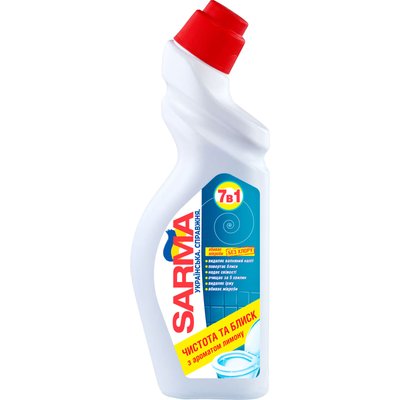 Чистящее средство для чистки унитаза Sarma 7 в 1 Чистота и блеск Лимон 750 мл (4820268100689) В00305705 фото