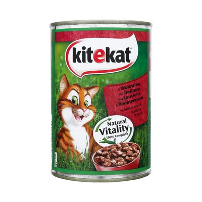 Вологий корм Kitekat для котів з яловичиною у соусі 400 г (5900951016974) 000073312 фото