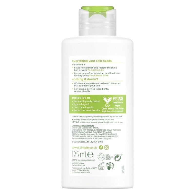 Легкий зволожуючий крем Simple Hydrating Light Moisturiser Kind to Skin 125 мл (5011451103931) В00346084_U фото