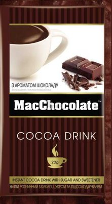 Гарячий шоколад MacCoffee Шоколад 10пак*20г. (8887290102149) 000009358 фото