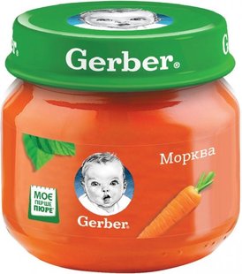 Пюре Gerber овочеве морква з 6 місяців 80 г (7613036011310) В00186990 фото