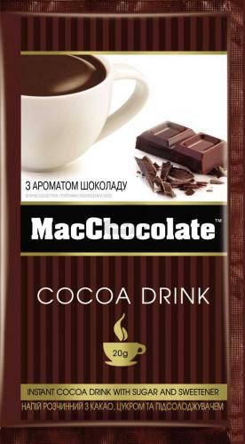 Горячий шоколад MacCoffee Шоколад 10 шт*20г (8887290102149) 000009358 фото