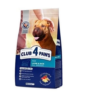 Корм Club 4 Paws Premium для собак Ягня і рис 14 кг (4820083909573) 000028936 фото