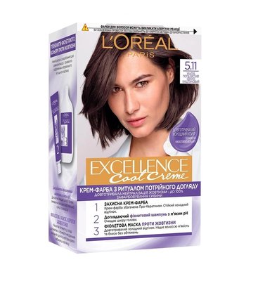 Фарба для волосся L'Oreal Paris Excellence Cool Creme 5.11 Ультрапопільний світло-каштановий (3600524094140) В00307262 фото