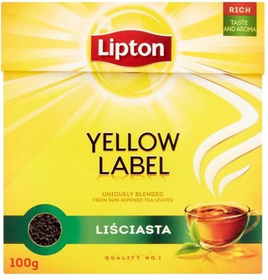 Чай Lipton Yellow Label Чорний листовий 100 г (8718114822877) 000074454 фото