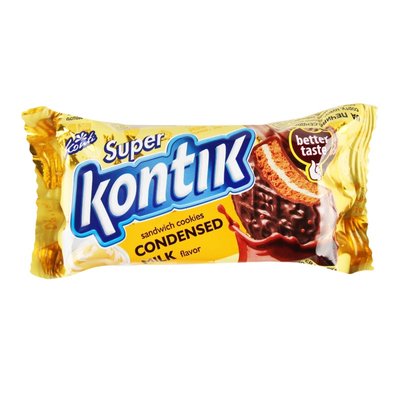 Печиво-сендвіч Konti Super Kontik смак згущеного молока 90 г (4823088608564) 000076814 фото