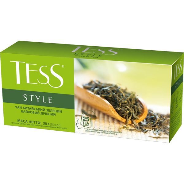 Чай TESS Style Зелений пакетований 25 x 2 г (4823096801889) 000024585 фото
