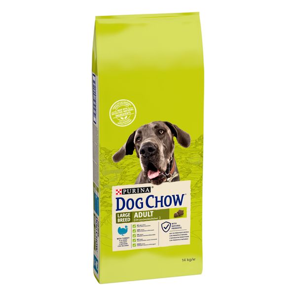 Сухой корм Dog Chow Large Breed для собак больших пород от 2 лет с индейкой 14 кг (7613034487926) 000030009 фото