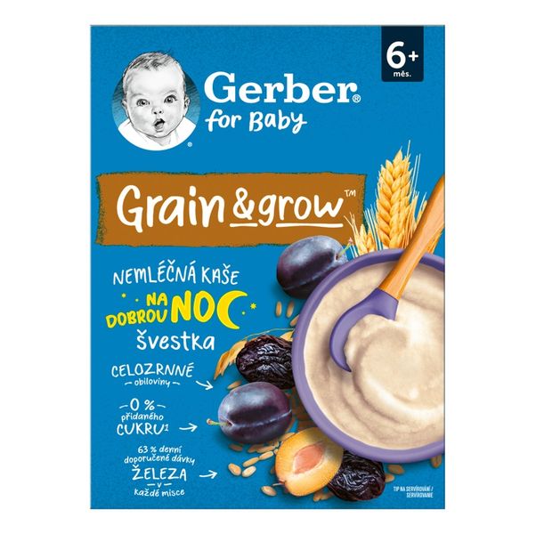 Каша сухая безмолочная Gerber Овсяно-пшеничная с черносливом для детей с 6 месяцев 200 г (8445291103122) В00316995 фото