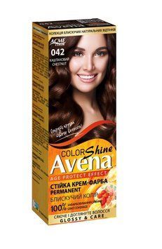 Стойкая крем-краска для волос Avena Shine Color №042 Каштановый 133 мл (4823115502568) AD100 фото