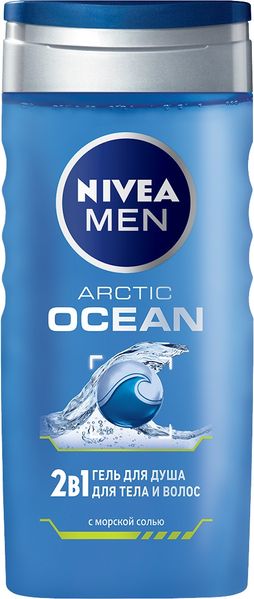 Гель для душа Nivea Men 2 в 1 Arctic Ocean мужской для тела и волос с 250 мл (4006000009391) В00282818 фото